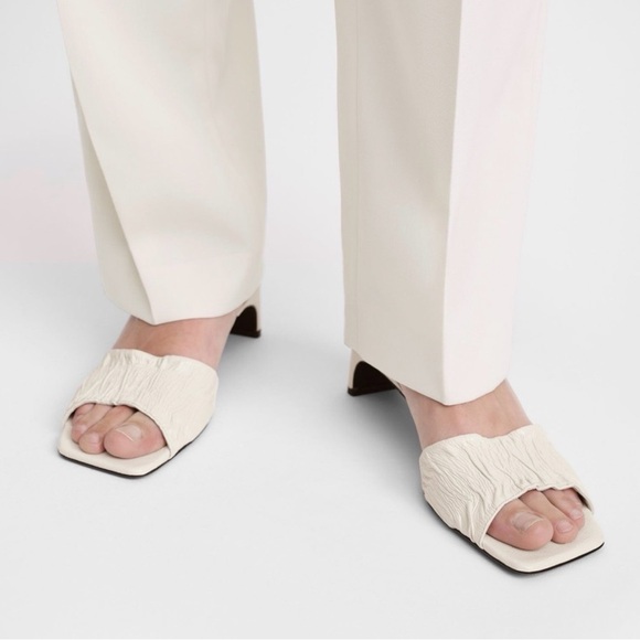 Toteme The Gathered Leather Scoop Heel Sandal - Picture 2 of 7